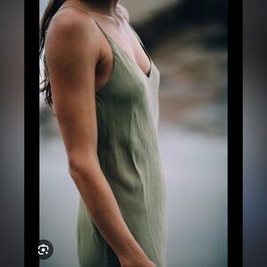 Ozma long slip dress cupro avocado M